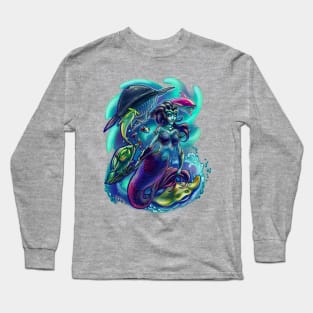 Mermaid Armada Digital Drawing Long Sleeve T-Shirt